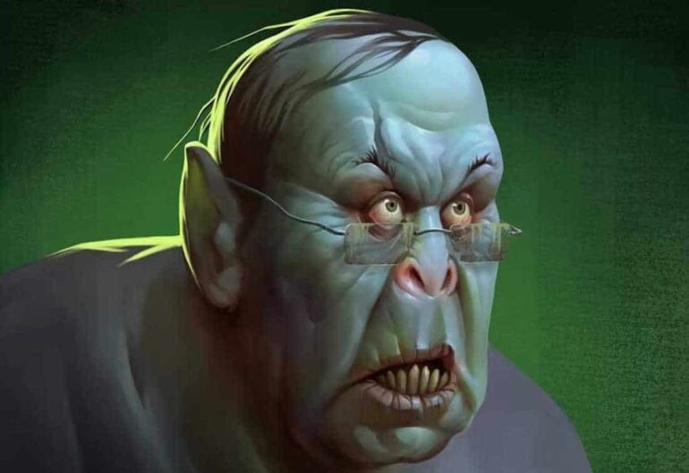 Il Ministro degli esteri russo, Sergej Lavrov, in versione orco